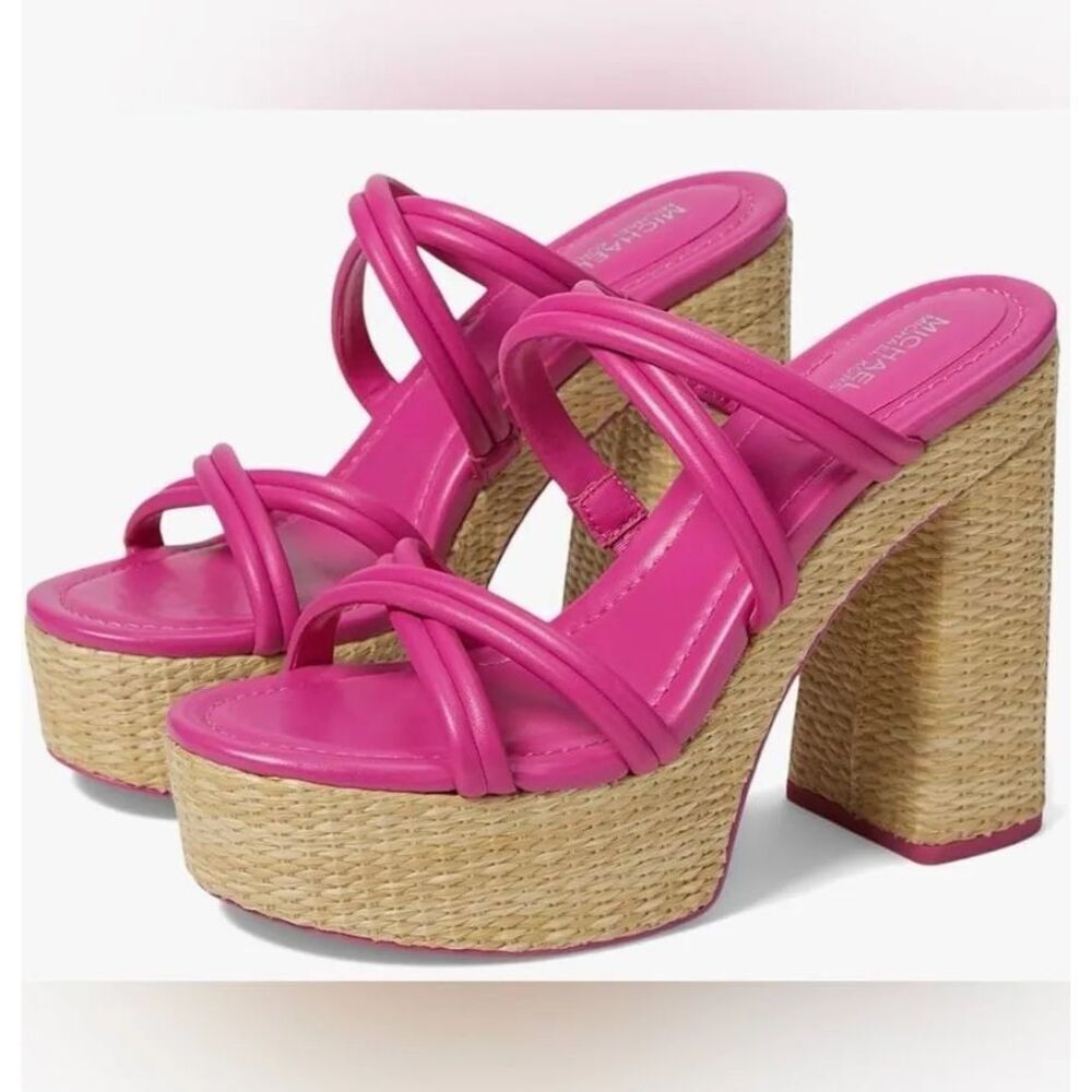MICHAEL Michael Kors NWT Designer 5” Corrine Slip On Strappy Espadrille Platform - Picture 1 of 6